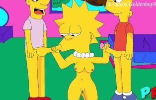 Lisa pagando boquete para Bart e Milhouse